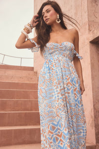 Fellow Voyager Batik-Print Off-Shoulder Maxi Dress - ShopPromesa