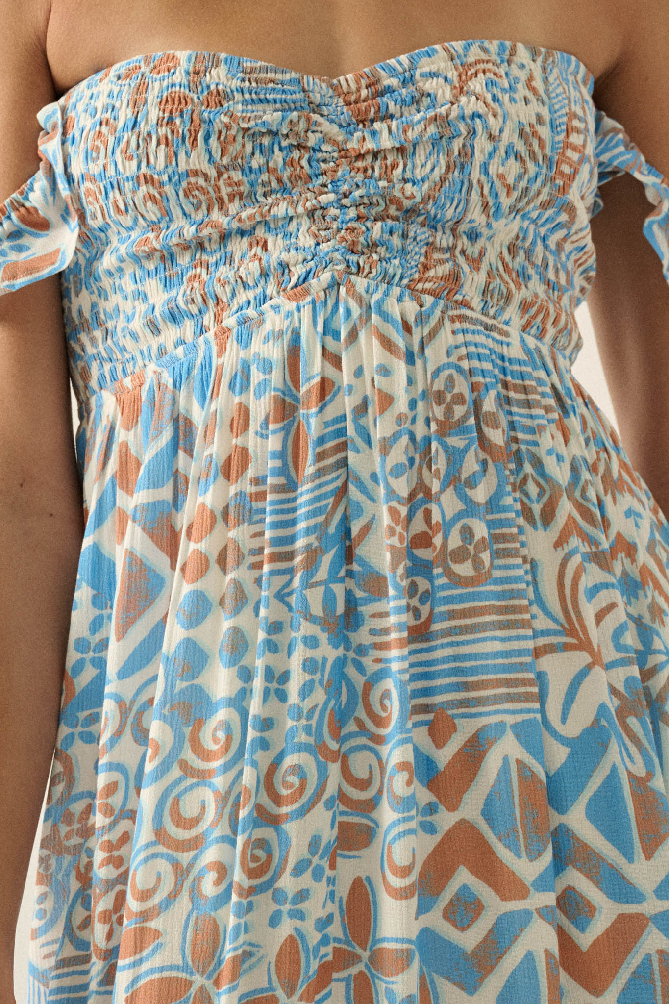 Fellow Voyager Batik-Print Off-Shoulder Maxi Dress - ShopPromesa