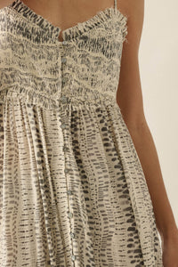 Wandering Soul Abstract-Print Button-Front Maxi Dress - ShopPromesa