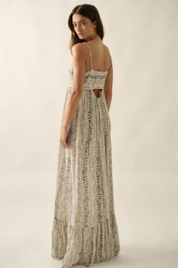 Wandering Soul Abstract-Print Button-Front Maxi Dress - ShopPromesa