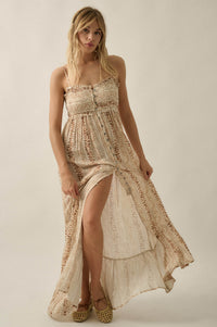 Wandering Soul Abstract-Print Button-Front Maxi Dress - ShopPromesa