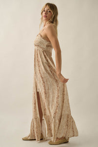 Wandering Soul Abstract-Print Button-Front Maxi Dress - ShopPromesa
