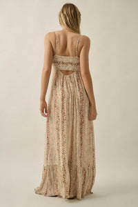 Wandering Soul Abstract-Print Button-Front Maxi Dress - ShopPromesa