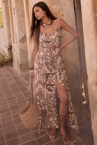 Nomad Life Abstract Floral-Print Button Maxi Dress - ShopPromesa