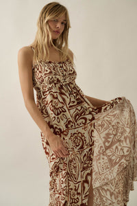 Nomad Life Abstract Floral-Print Button Maxi Dress - ShopPromesa