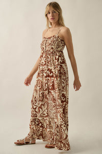 Nomad Life Abstract Floral-Print Button Maxi Dress - ShopPromesa
