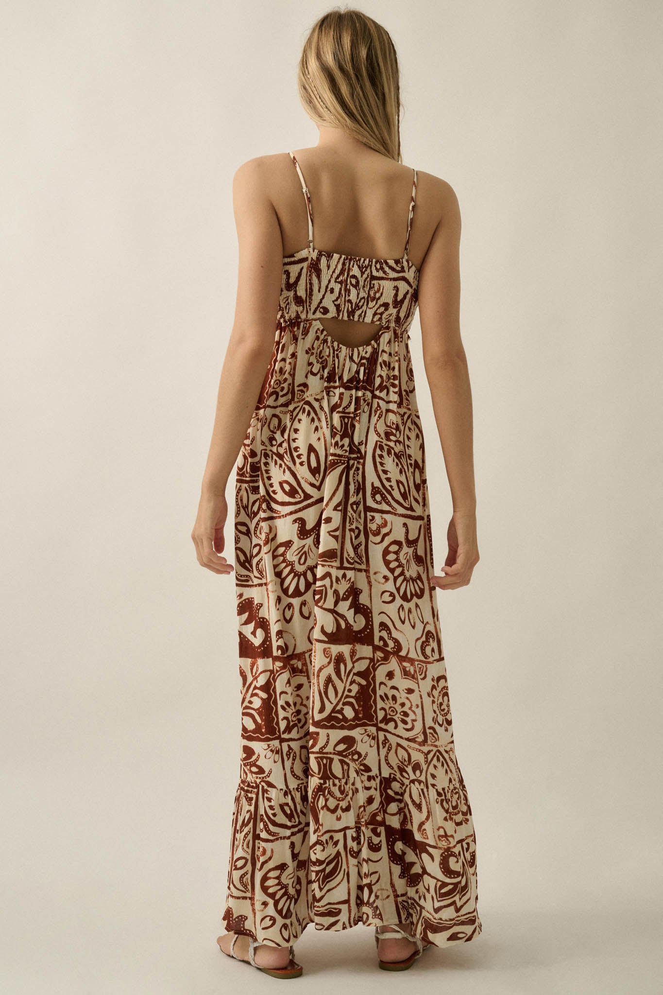 Nomad Life Abstract Floral-Print Button Maxi Dress - ShopPromesa