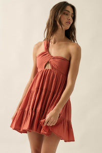 Summer Romance One-Shoulder Tiered Ruffle Mini Dress - ShopPromesa