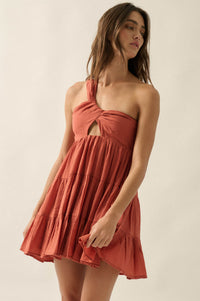 Summer Romance One-Shoulder Tiered Ruffle Mini Dress - ShopPromesa