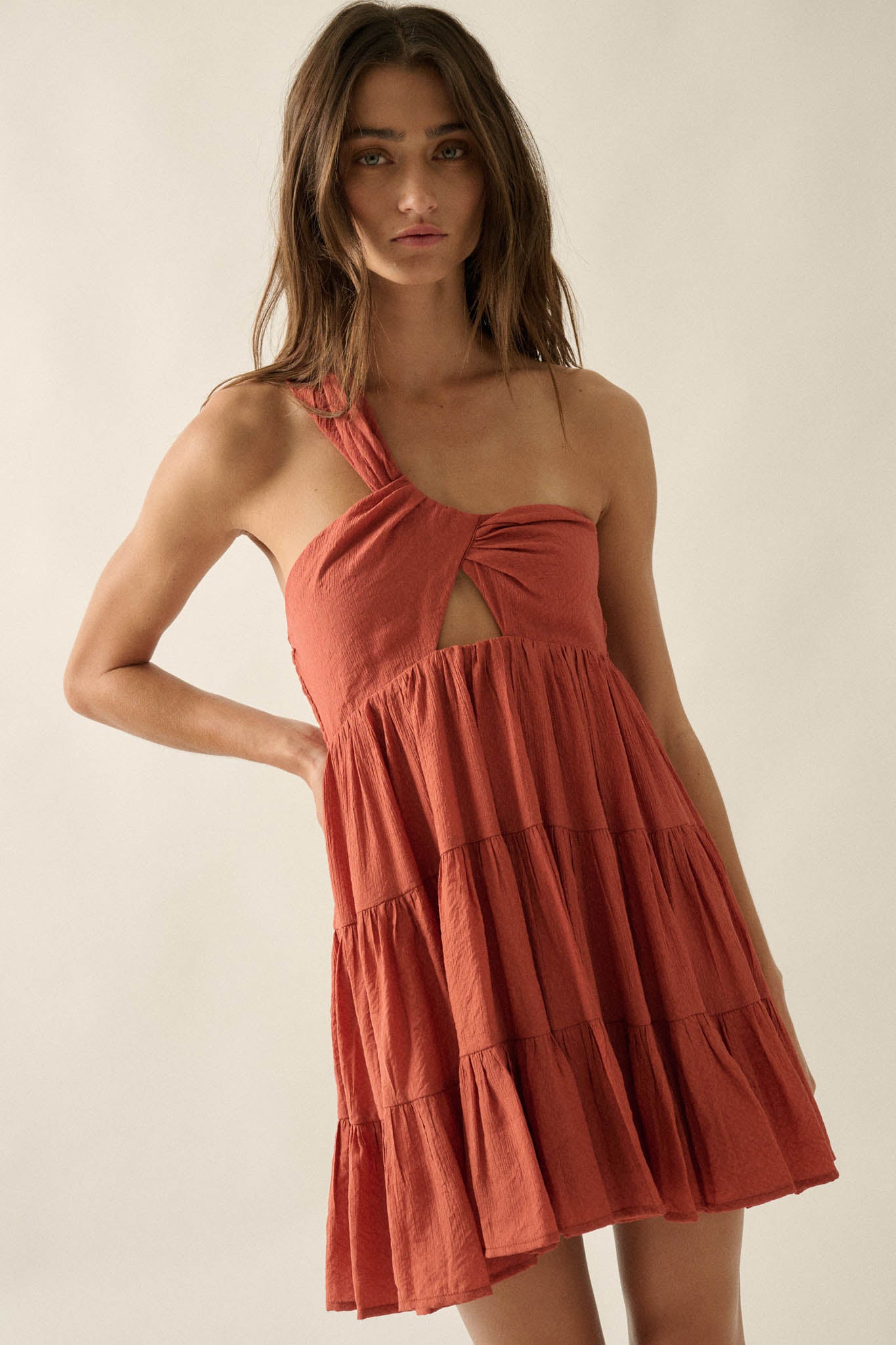 Summer Romance One-Shoulder Tiered Ruffle Mini Dress - ShopPromesa