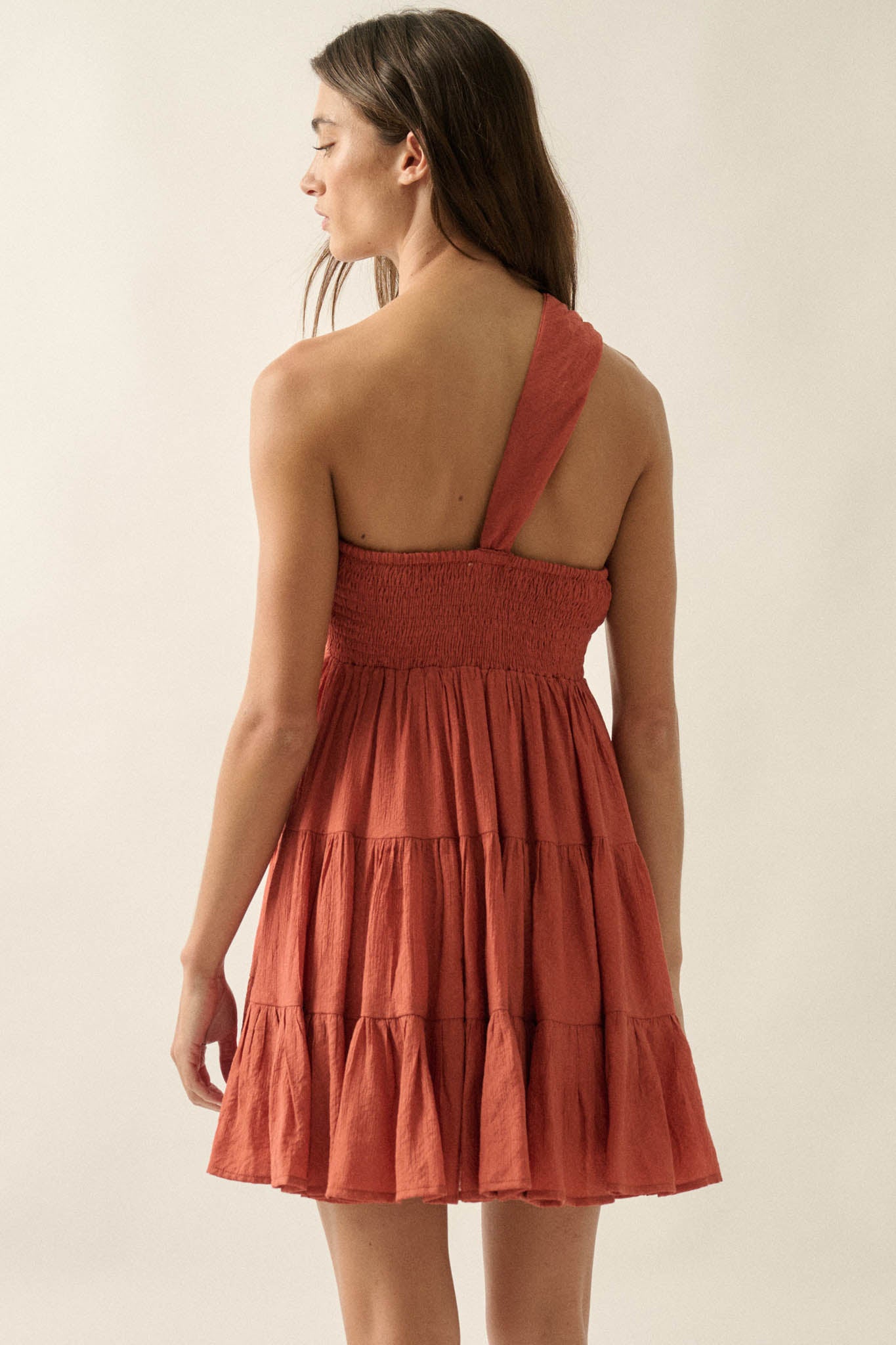 Summer Romance One-Shoulder Tiered Ruffle Mini Dress - ShopPromesa