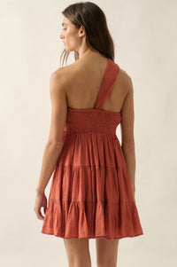 Summer Romance One-Shoulder Tiered Ruffle Mini Dress - ShopPromesa