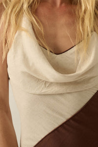 Second to None Colorblock Cowl-Neck Maxi Dress - ShopPromesa