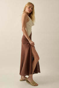 Second to None Colorblock Cowl-Neck Maxi Dress - ShopPromesa