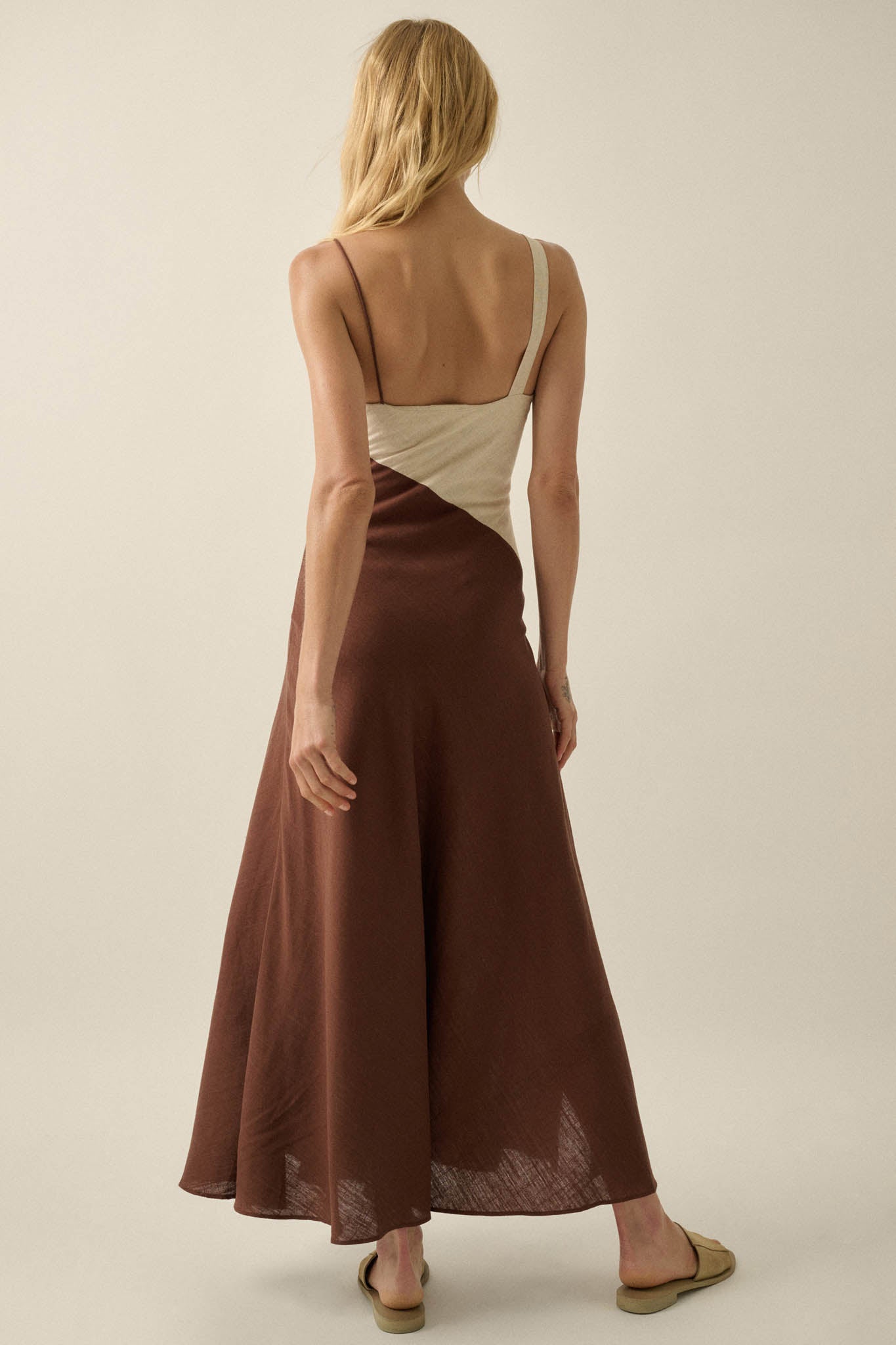 Second to None Colorblock Cowl-Neck Maxi Dress - ShopPromesa