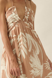 Maui Wowie Tropical-Print Tie-Back Halter Maxi Dress - ShopPromesa