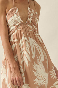 Maui Wowie Tropical-Print Tie-Back Halter Maxi Dress - ShopPromesa