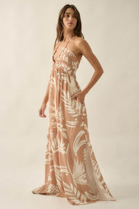 Maui Wowie Tropical-Print Tie-Back Halter Maxi Dress - ShopPromesa