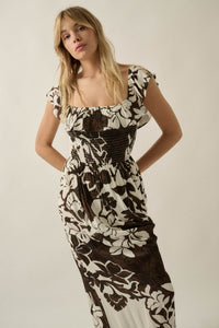 Lost Jungle Leaf-Print Off-Shoulder Ruffle Maxi Dress - ShopPromesa