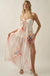 Painted Peonies Floral Chiffon Halter Maxi Dress - ShopPromesa