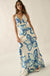 Azure Blossoms Floral Satin Open-Back Maxi Dress - ShopPromesa