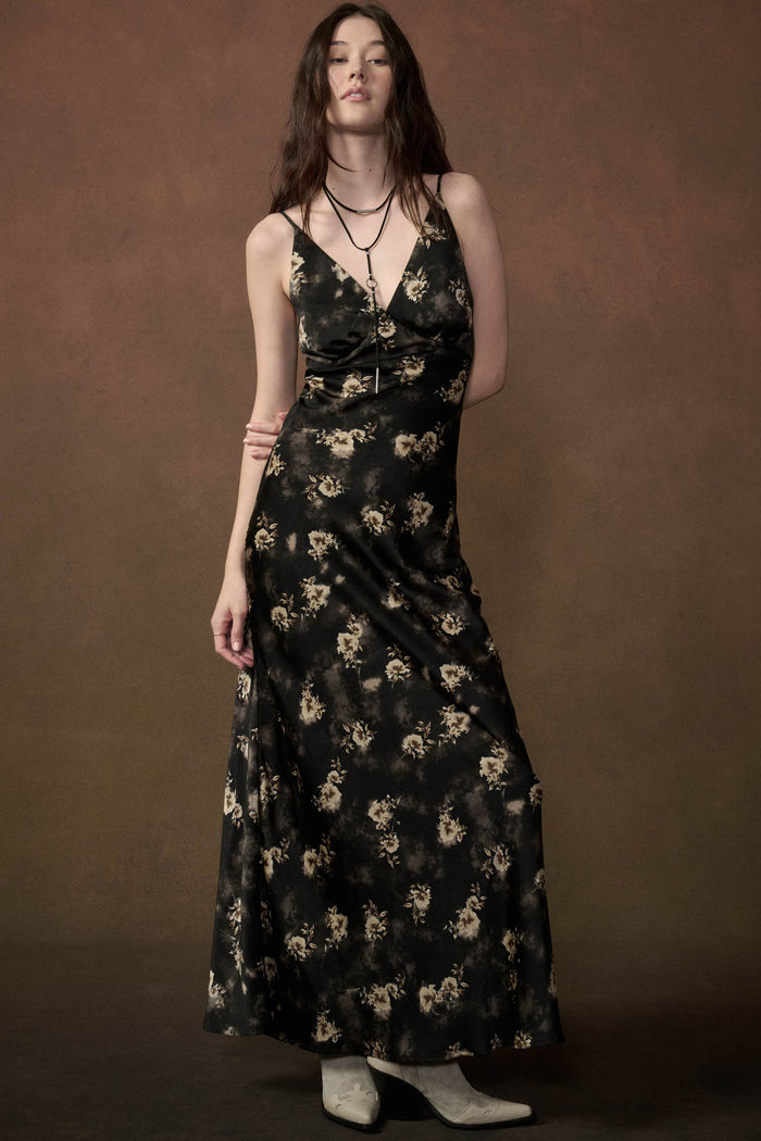 Dancing in Dreams Floral Satin Maxi Slip Dress - ShopPromesa
