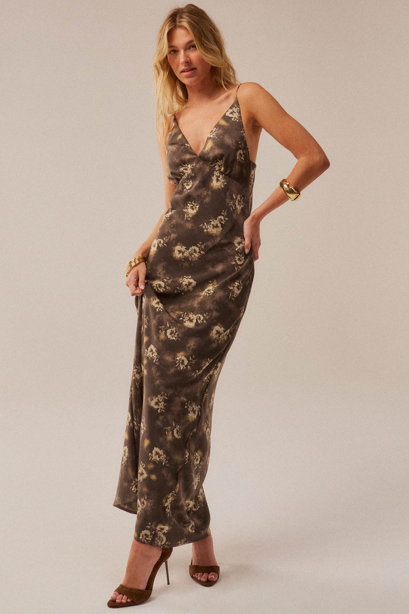 Dancing in Dreams Floral Satin Maxi Slip Dress - ShopPromesa