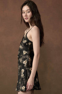 Dance with Me Floral Satin Mini Slip Dress - ShopPromesa