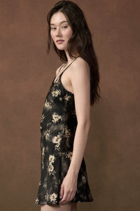 Dance with Me Floral Satin Mini Slip Dress - ShopPromesa