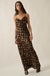 Falling Flowers Floral Satin Tie-Front Maxi Slip Dress - ShopPromesa