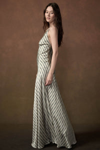Clair de Lune Moon-Print Satin Maxi Slip Dress - ShopPromesa
