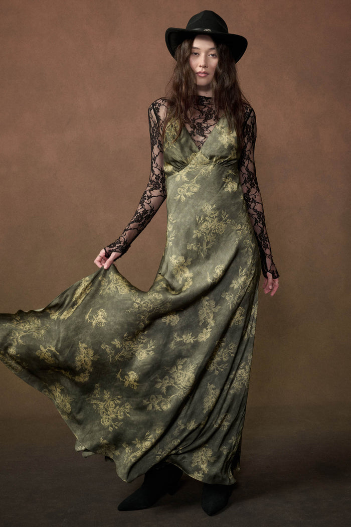 Jade Garden Floral Satin Open-Back Maxi Slip Dress - ShopPromesa