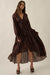 Autumn Storm Floral Chiffon High-Low Midi Dress - ShopPromesa