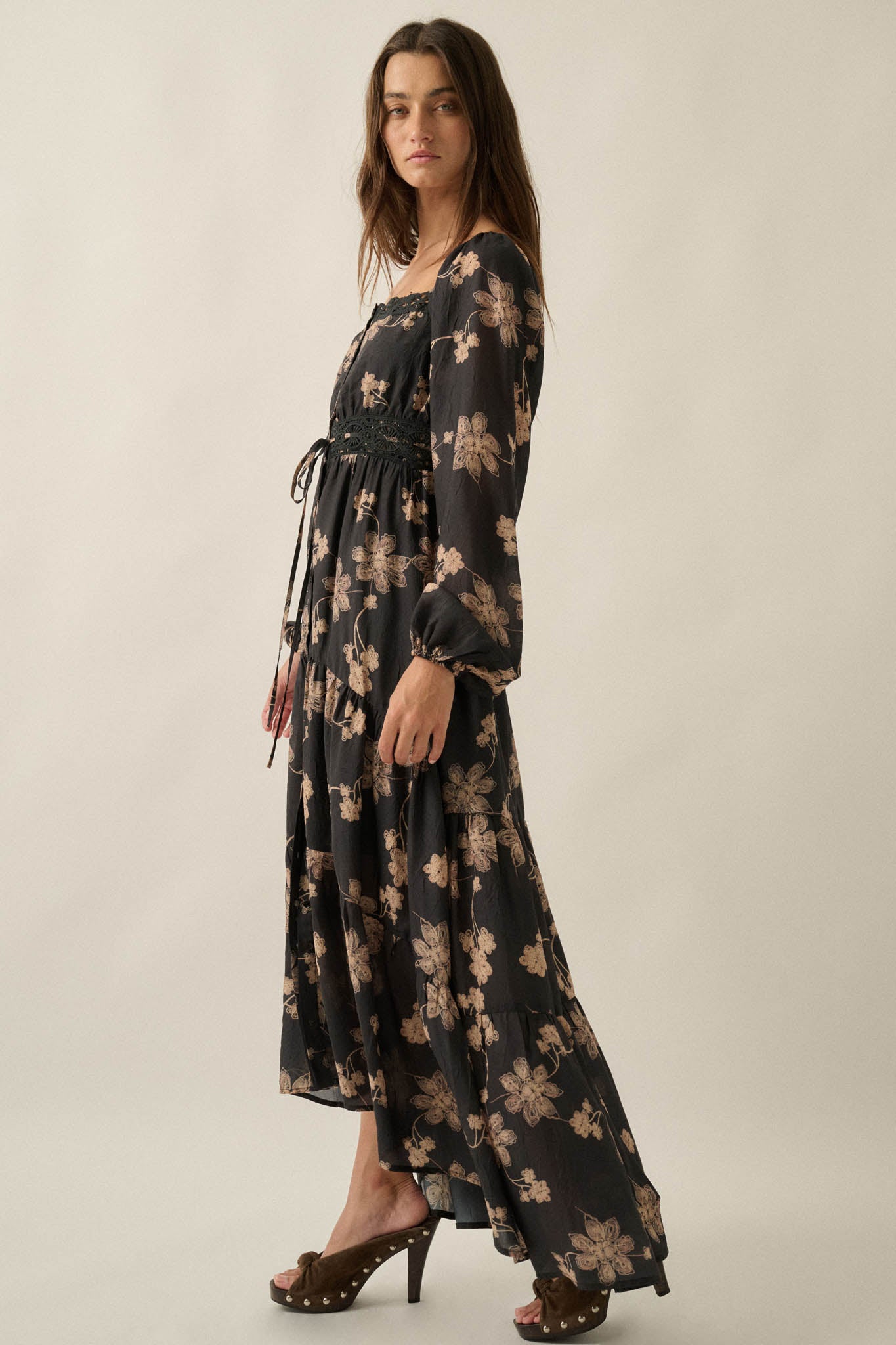 Timeless Romance Floral Button-Up Maxi Prairie Dress - ShopPromesa
