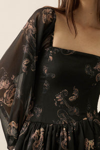 Passing Fancy Paisley and Floral Paneled Maxi Dress - ShopPromesa