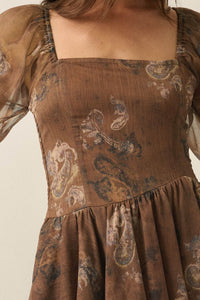 Passing Fancy Paisley and Floral Paneled Maxi Dress - ShopPromesa