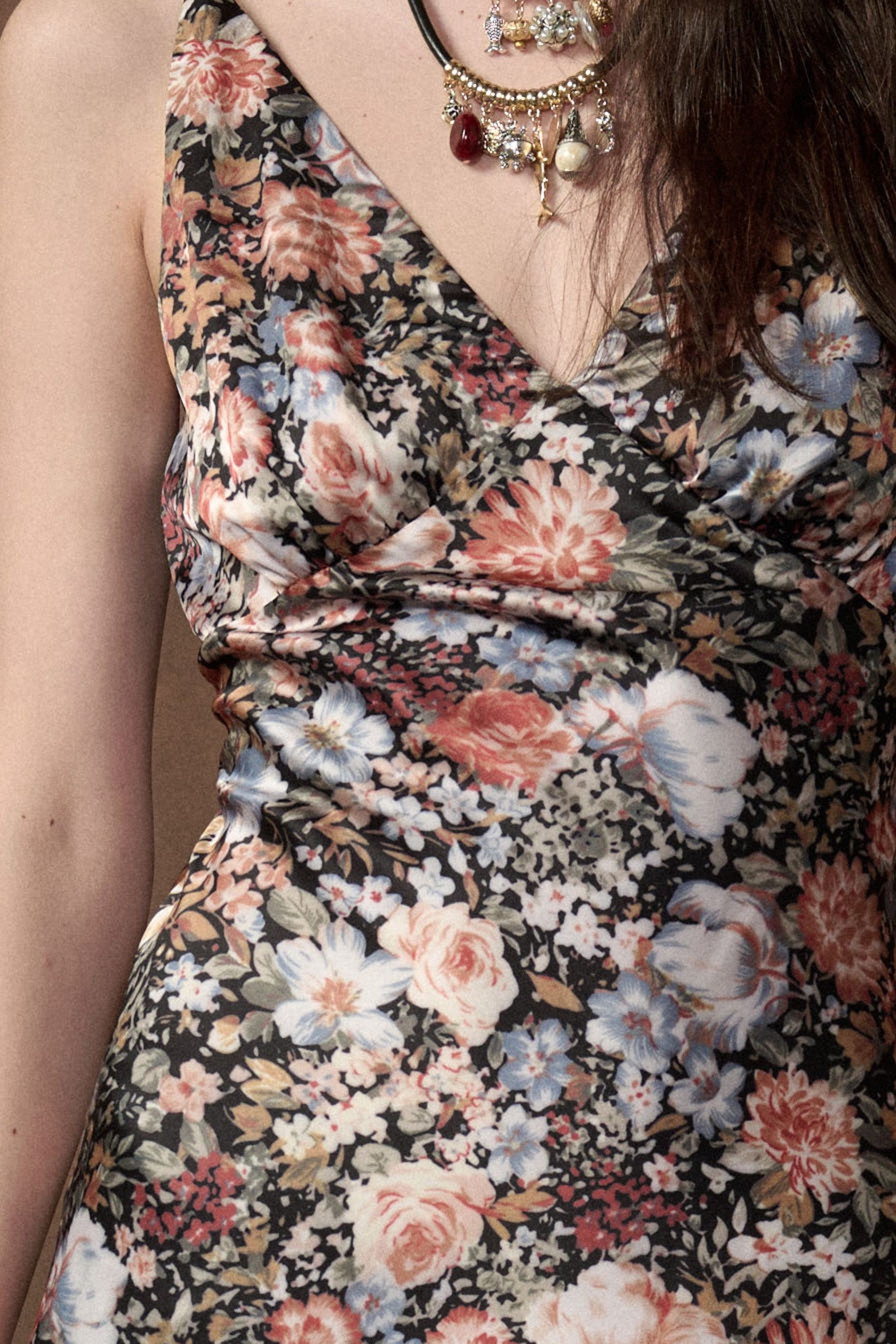 Polished Petals Floral Satin Maxi Slip Dress - ShopPromesa