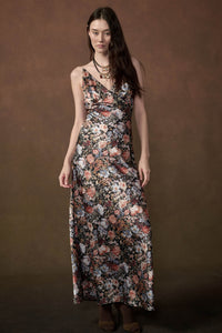 Polished Petals Floral Satin Maxi Slip Dress - ShopPromesa