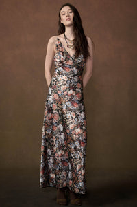 Polished Petals Floral Satin Maxi Slip Dress - ShopPromesa