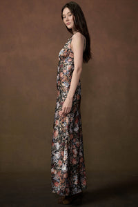 Polished Petals Floral Satin Maxi Slip Dress - ShopPromesa