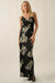 Darkest Rose Floral Satin V-Neck Maxi Slip Dress - ShopPromesa