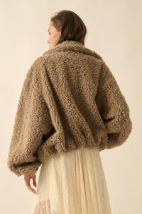 Warm Fuzzies Faux Shearling Zip-Up Teddy Jacket - ShopPromesa
