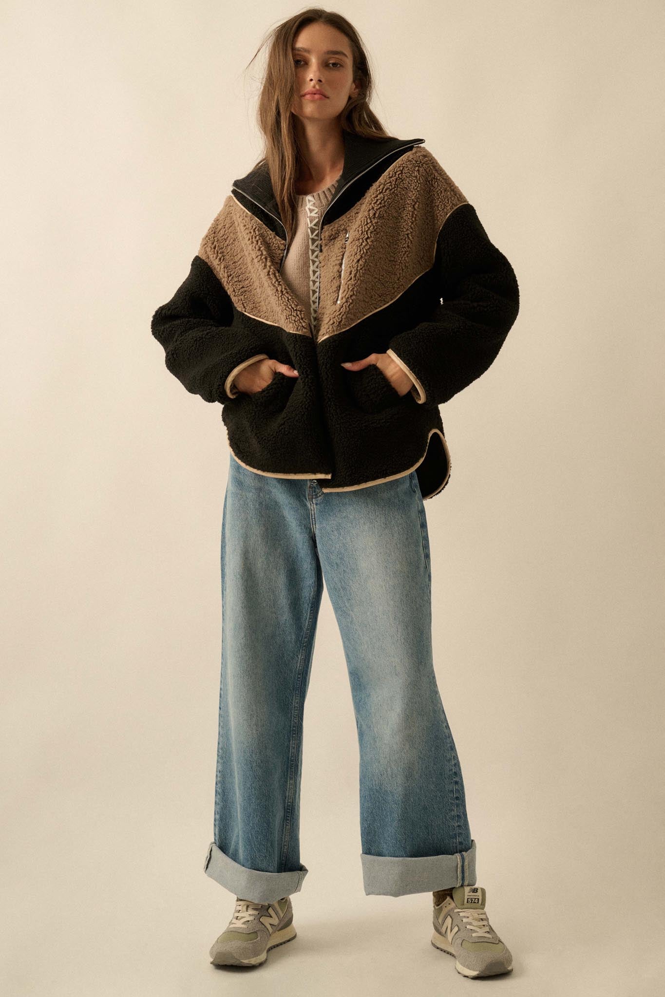 Winter Games Chevron Colorblock Fleece Jacket - ShopPromesa