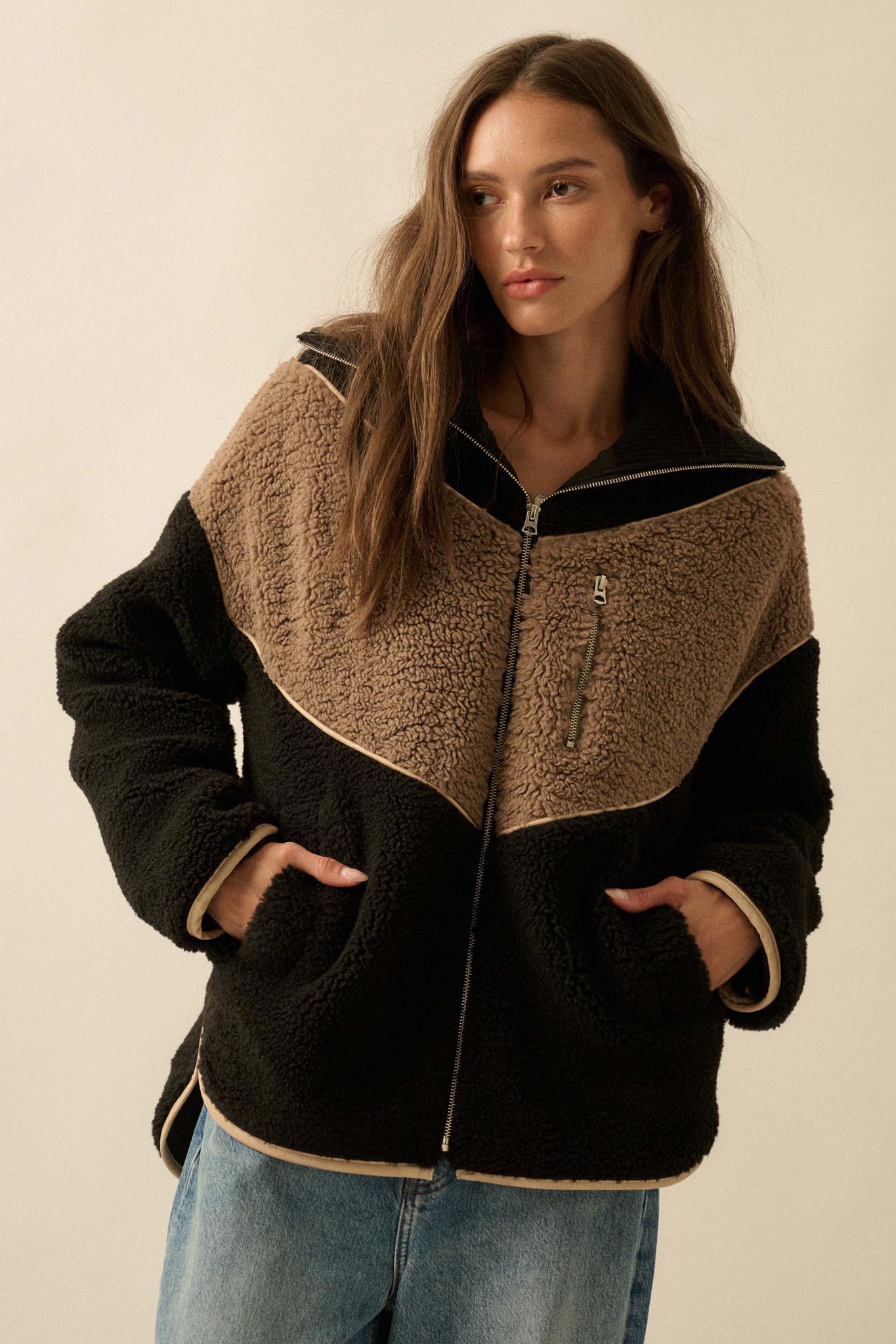 Winter Games Chevron Colorblock Fleece Jacket - ShopPromesa