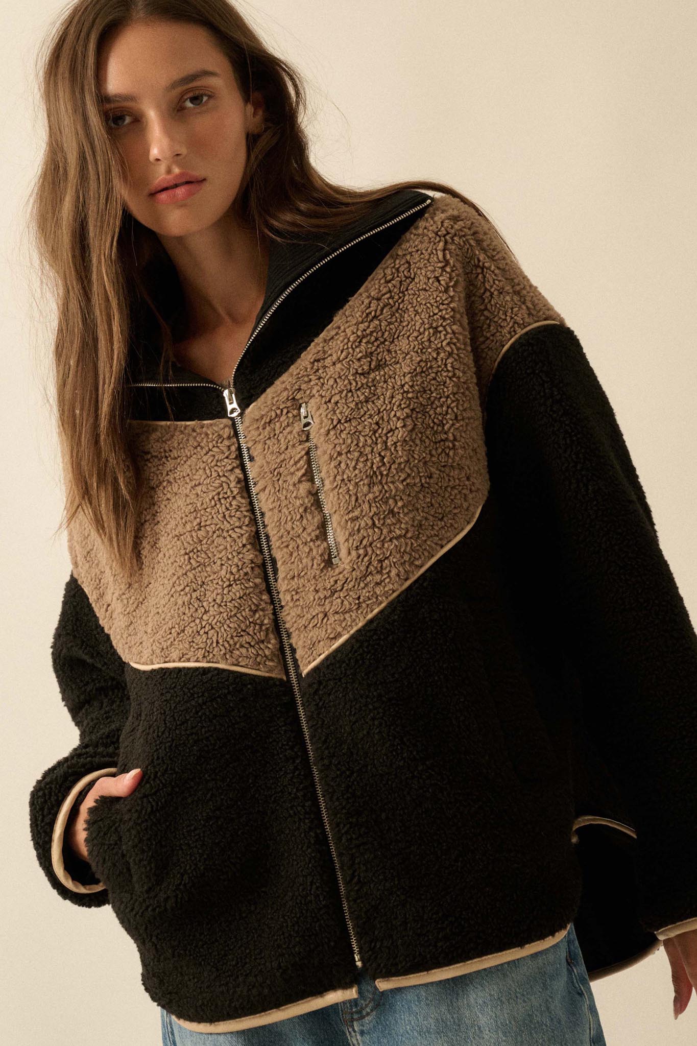 Winter Games Chevron Colorblock Fleece Jacket - ShopPromesa