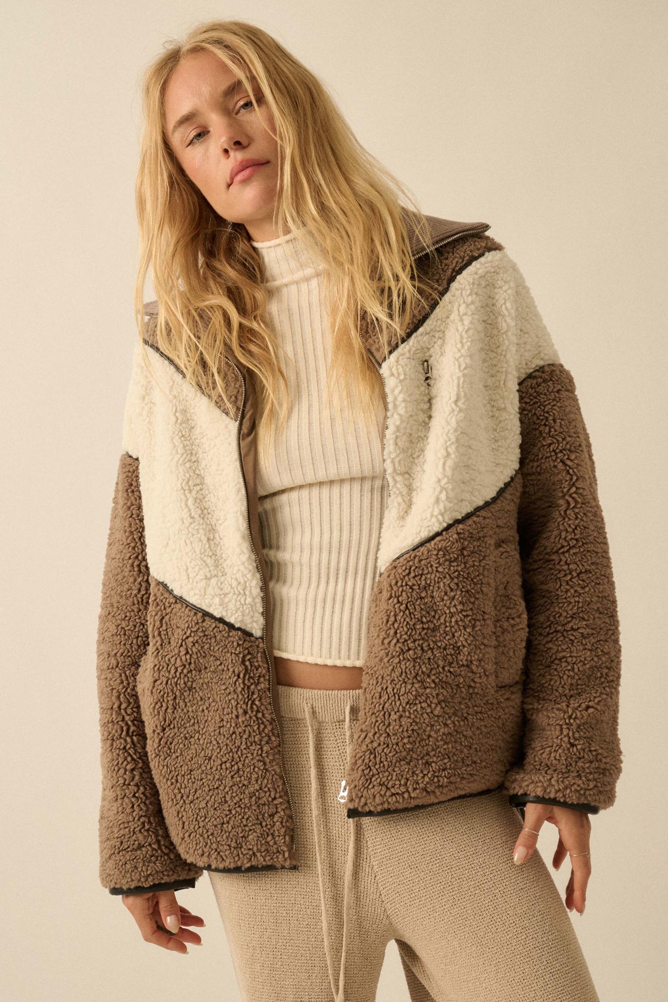 Winter Games Chevron Colorblock Fleece Jacket - ShopPromesa