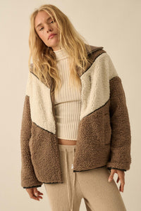 Winter Games Chevron Colorblock Fleece Jacket - ShopPromesa