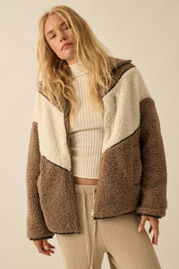 Winter Games Chevron Colorblock Fleece Jacket - ShopPromesa