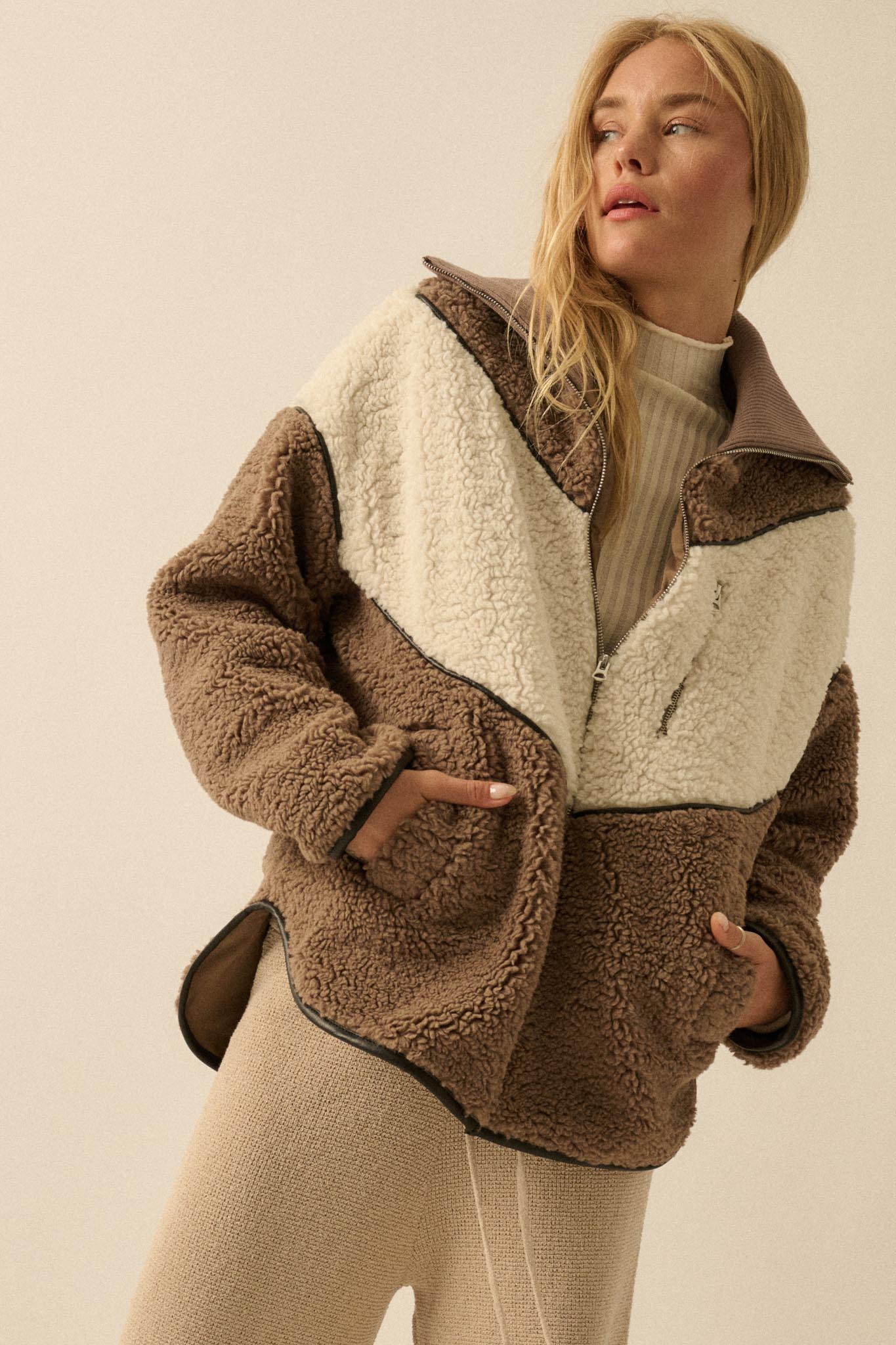 Winter Games Chevron Colorblock Fleece Jacket - ShopPromesa