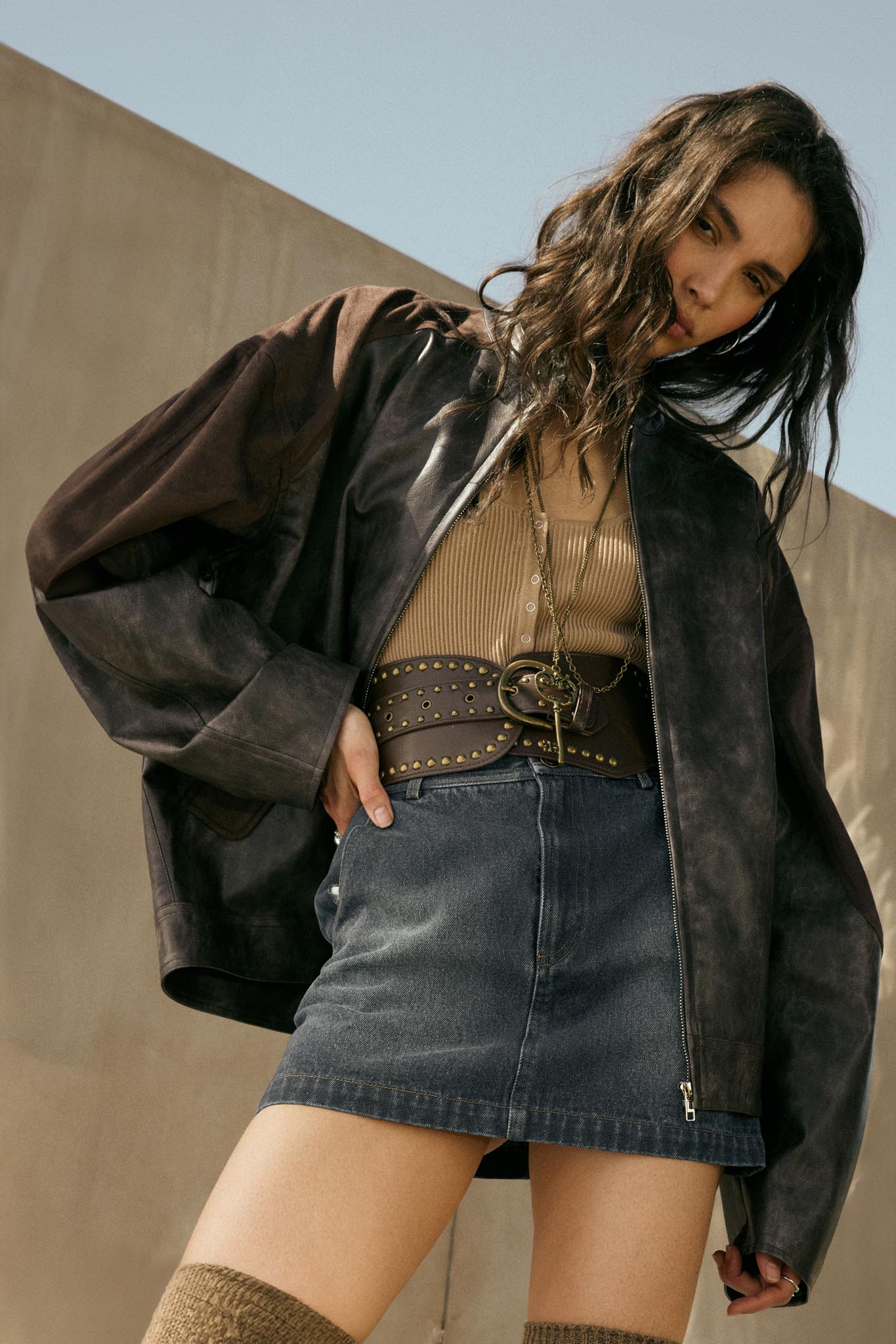 Open Road Vegan Leather and Suede Jacket - ShopPromesa